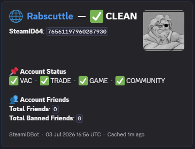VAC & Ban Checker command preview